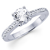 Classic 14K White Gold Round Diamond Engagement Ring