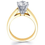 14K Two Tone Cathedral Set Solitaire Round Diamond Engagement Ring (0.20 - 1.50 ct)