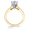 Two Tone Cathedral Set Round Diamond Solitaire Engagement Ring (0.20 - 1.50 ct)