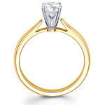 14K Two Tone Tapered Design Solitaire Round Diamond Ring (0.20 - 1.50 ct)