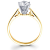 14K Two Tone Circle Design Solitaire Diamond Engagement Ring (0.20 - 1.50 ct)