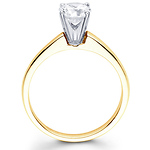 14K Two Tone Classic Solitaire Diamond Engagement Ring (0.20 - 1.50 ct)