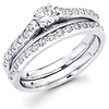 14K Round Diamond Matching Wedding Ring Set