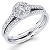 14K Halo Style Diamond Engagement Ring Set