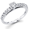 Round Diamond 14K White Gold Engagement Ring (0.75 ctw)