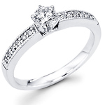 Milgrain Edge Round Diamond Center Engagement Ring (0.40 ctw)