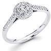 14K White Gold Round Diamond Halo Engagement Ring (0.36 ctw)