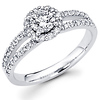 14K Round Diamond Split Shank Designer Halo Engagement Ring (0.80 ctw)