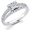 14K Designer Split Shank Princess Cut Engagement Ring