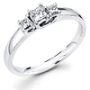 14K Trellis Set Three Stone Princess Diamond Engagement Ring (0.33 ctw)
