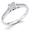 14K White Gold Pave Trellis Princess Cut Engagement Ring