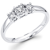 White Gold 3 Stone Round Diamond Engagement Ring (0.55 ctw)