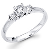 14K Round Diamond Three Stone Bridal Engagement Ring (0.60 ctw)