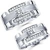 Matching His & Hers 14K White Gold Diamond Wedding Bands