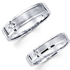 14K White Gold Unique Star Design Couples Wedding Band