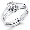 14K Solitaire Round Diamond Bridal Ring Set