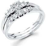 14K Round Cut Diamond Wedding Ring Set