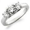 Platinum Three Stone Round Diamond Engagement Ring