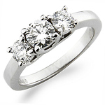 Platinum Three Stone Round Diamond Engagement Ring