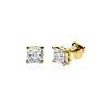 14K 4 Prong Princess Solitaire Diamond Stud Earrings 0.50ctw