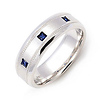 Princess cut Blue Sapphire Milgrain Band (0.18 ct.)