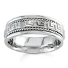 Hand Braided<br>8.00 mm 14K White Gold Wedding Band