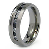 Black and White CZ Channel Titanium Band