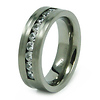 Channel Set CZ Titanium Wedding Band