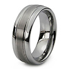 Brush Finish Center Domed Tungsten Carbide Ring