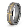 Groove Design Gold Plated Tungsten Carbide Wedding Band