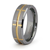 Groove Design Gold Plated Tungsten Carbide Wedding Band