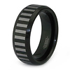 Black Tungsten Laser Engraved Striped Wedding Ring