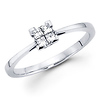 14K White Gold Princess Cut Invisible Set Promise Ring