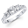 14K Tapered Three Stone Diamond Engagement Ring