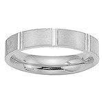 4mm 14K White Gold Flat Comfort Fit Band