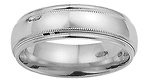 6mm Platinum Milgrain Comfort Fit Benchmark Band