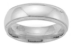 6mm Platinum Milgrain Comfort Fit Benchmark Band