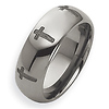 8mm Tungsten Christian Ring with Laser Cross Design