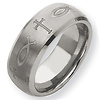 Beveled Edge 8mm Tungsten Christian Wedding Band