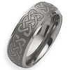 8mm Brushed & Polished Tungsten Celtic Ring