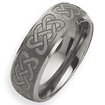 8mm Brushed & Polished Tungsten Celtic Ring