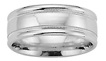 8mm Platinum Milgrain Comfort Fit Band