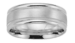 8mm Platinum Milgrain Satin Comfort Fit Band