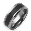 Carbon Fiber Inlay on 8mm Tungsten Wedding Band