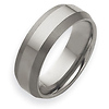8mm Brushed & Polished Tungsten Beveled Edge Band