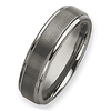 7mm Brushed & Polished Ridged Edge Tungsten Band