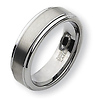 Ridged 8mm Brushed & Polished Tungsten Band