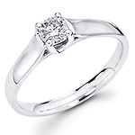 14K White Gold Round Diamond Solitaire Engagement Ring (0.33 ctw)