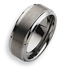 10mm Tungsten Ridged Edge Brushed & Polished Band
