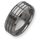 10mm Brushed & Polished Tungsten Grooved Band